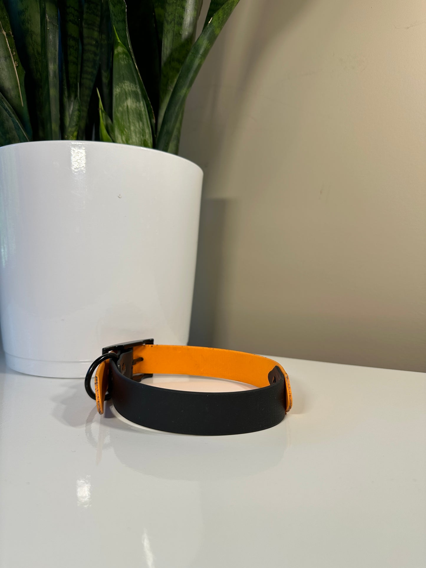 Orange & Black Speckled Biothane Collar