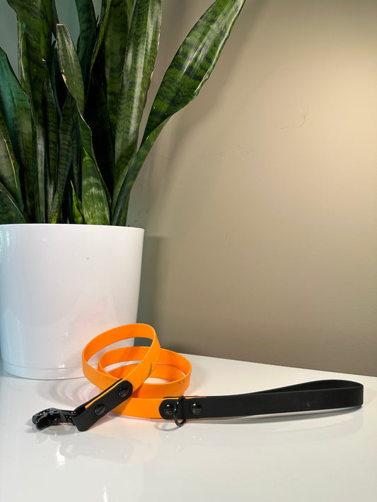 Orange & Black Biothane Leash