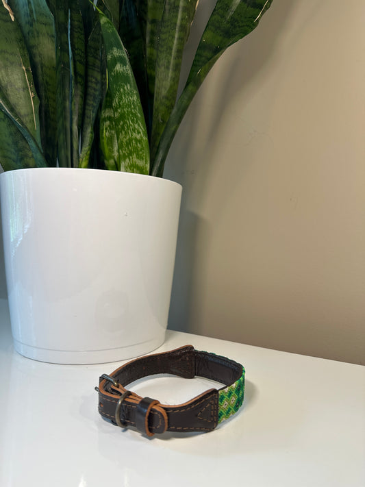 AMOR Handmade Stitched Collar- Green
